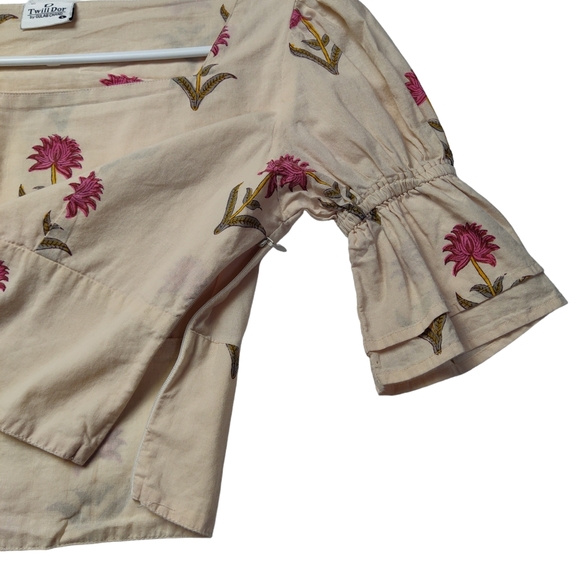 Twill Dor by GULAB CHAND Floral Print Crop Size Small Made In India - Picture 5 of 10